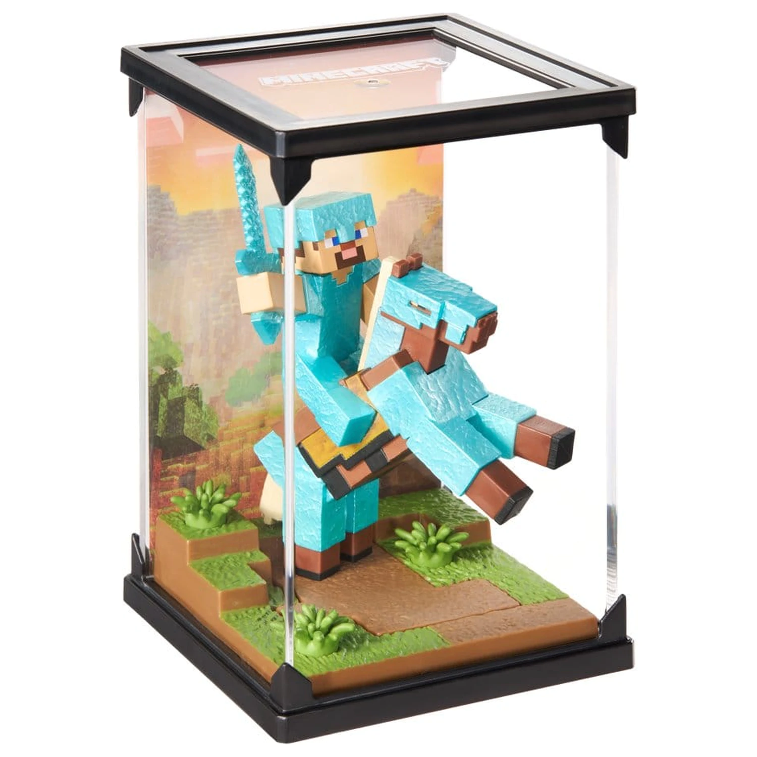 Minecraft Figure Diorama Diamond Armor Steve and Horse 18 cm product photo