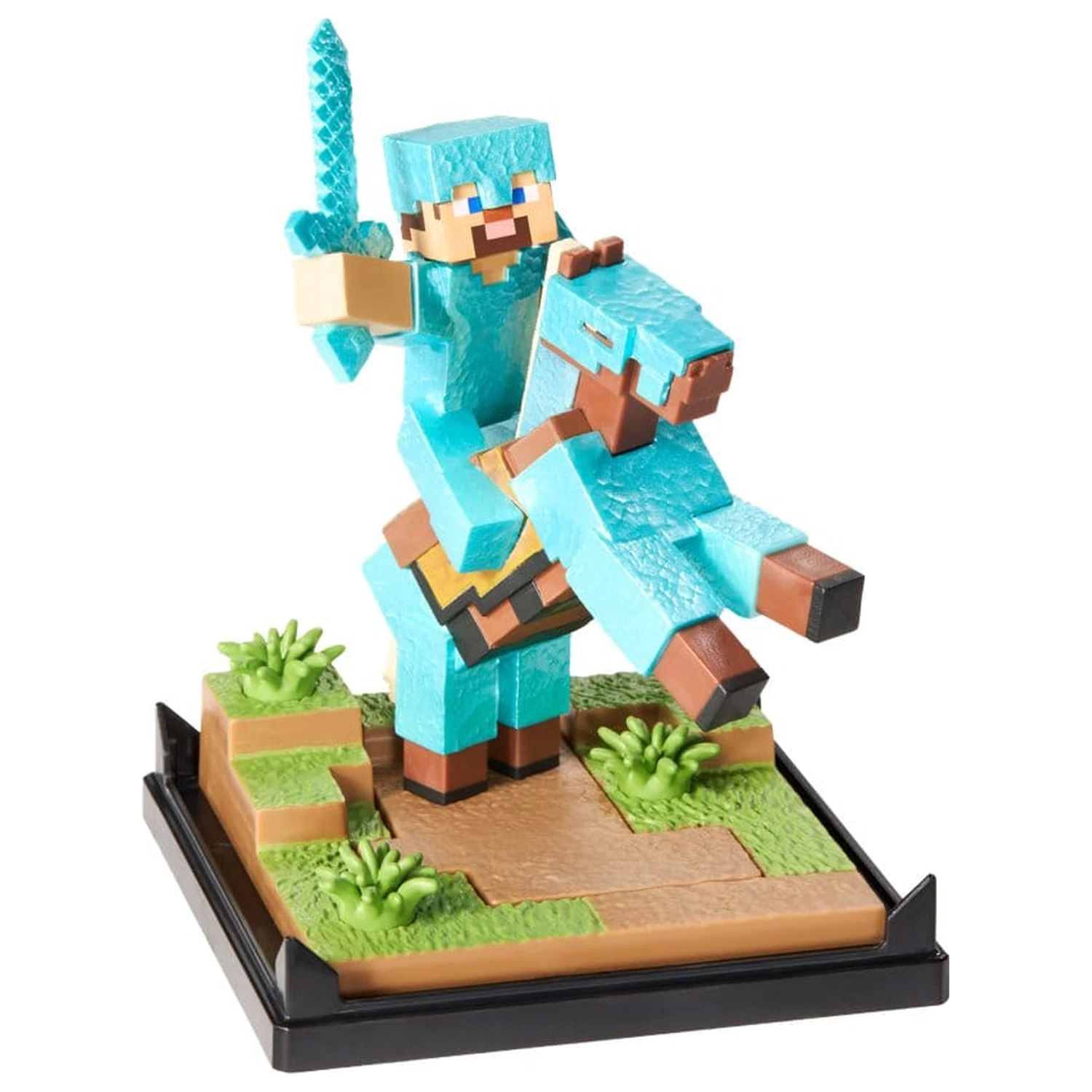 Minecraft Figure Diorama Diamond Armor Steve and Horse 18 cm product photo