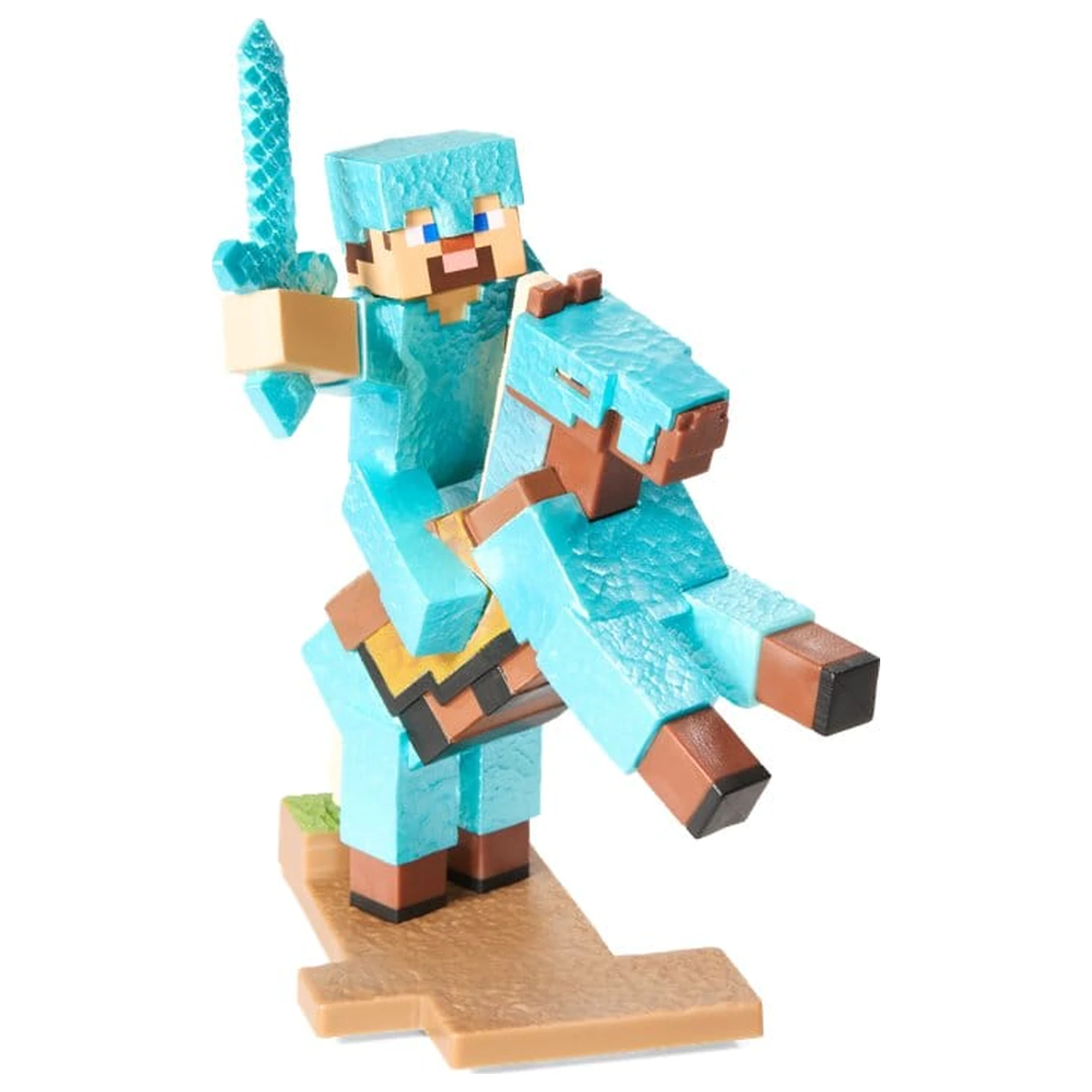 Minecraft Figure Diorama Diamond Armor Steve and Horse 18 cm product photo