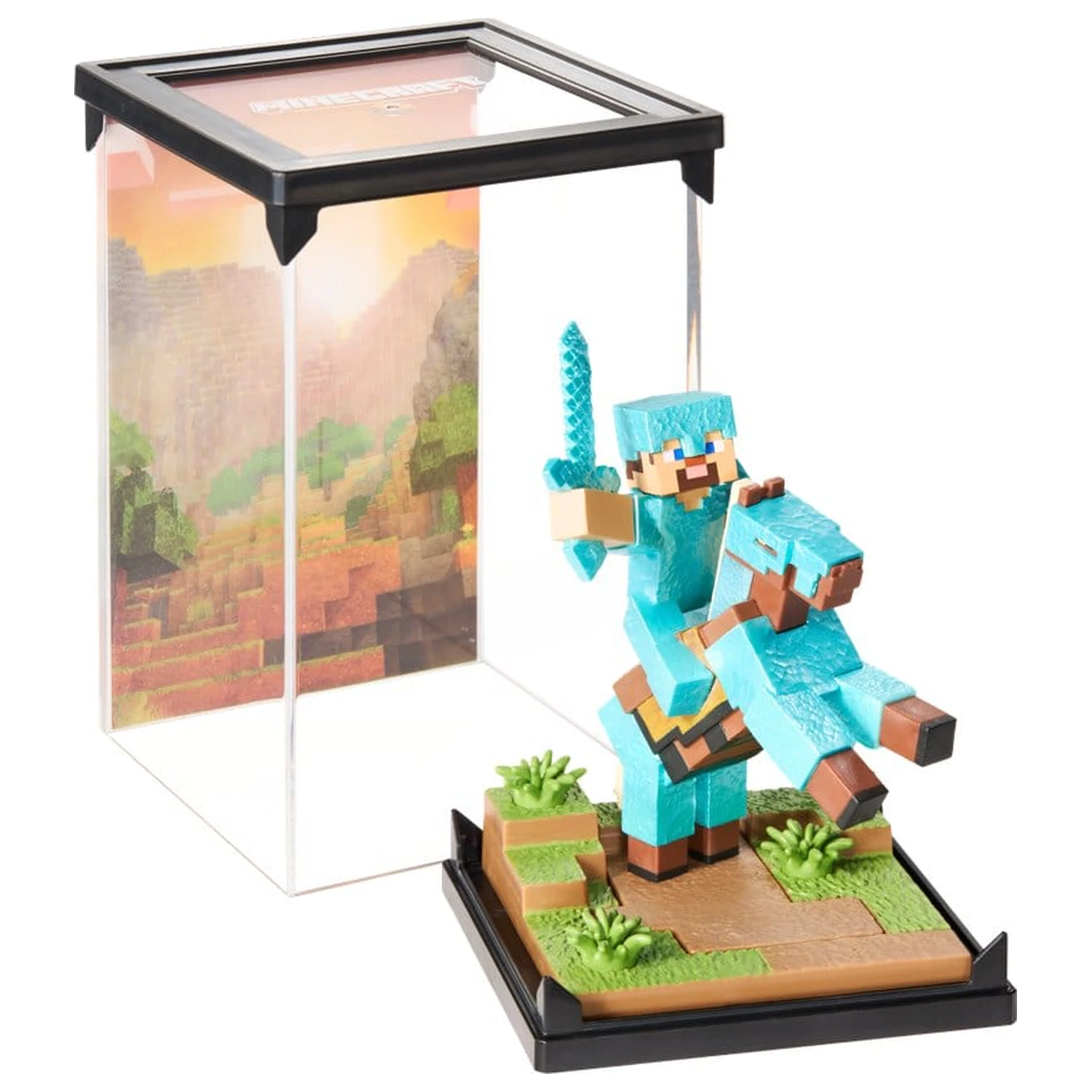 Minecraft Figure Diorama Diamond Armor Steve and Horse 18 cm product photo