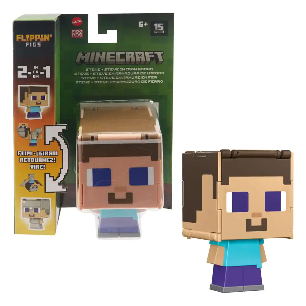 Minecraft Flippin Action Figure Steve & Steve in Iron Armor product photo