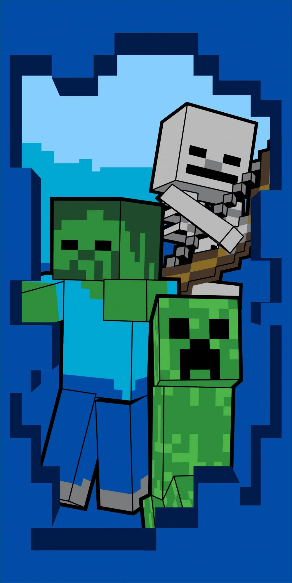 Minecraft Bath Towel, Beach Towel Beware 70*140cm product photo