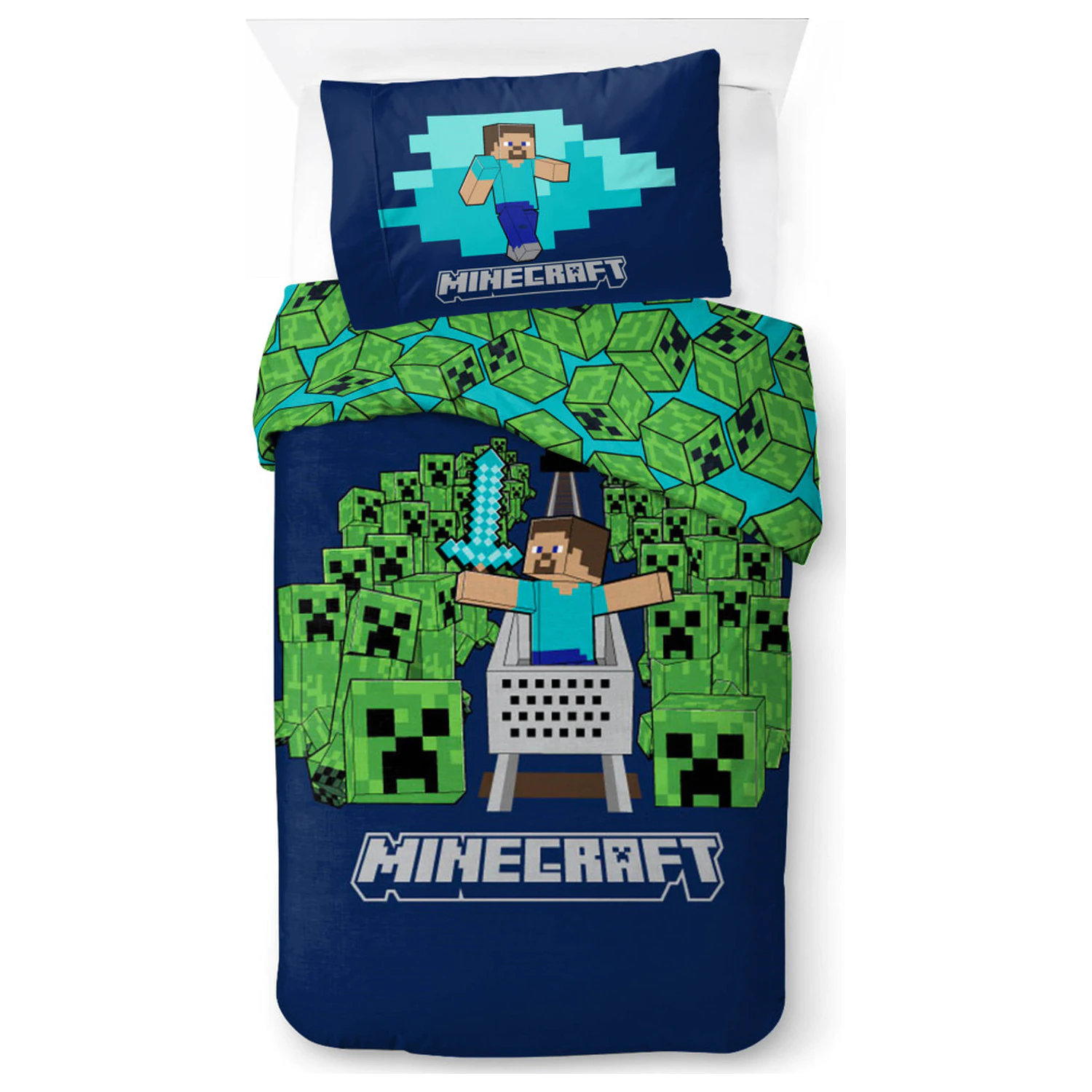 Minecraft Game Over Creepers Duvet Cover product photo