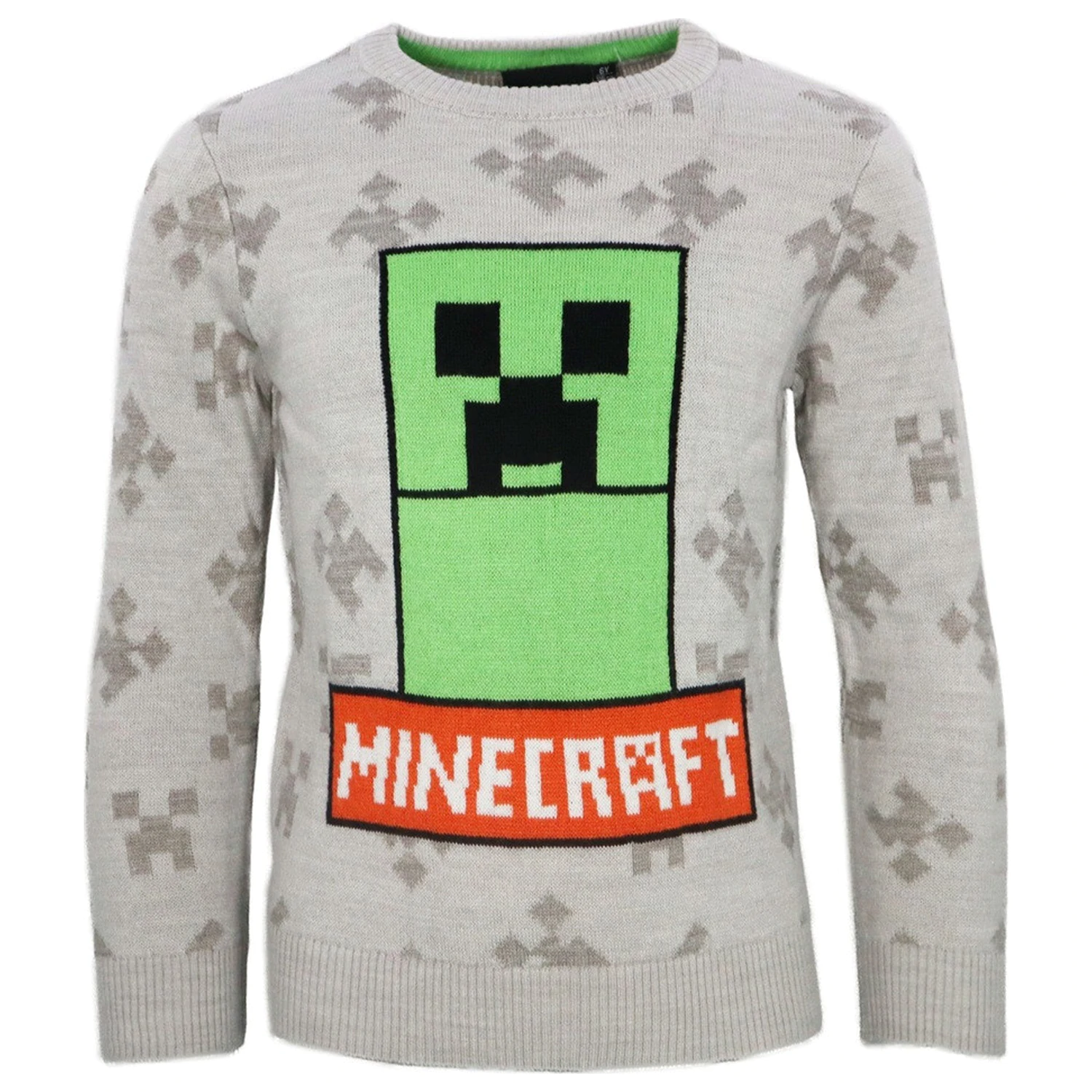 Minecraft Grey Kids' Knitted Sweater  product photo