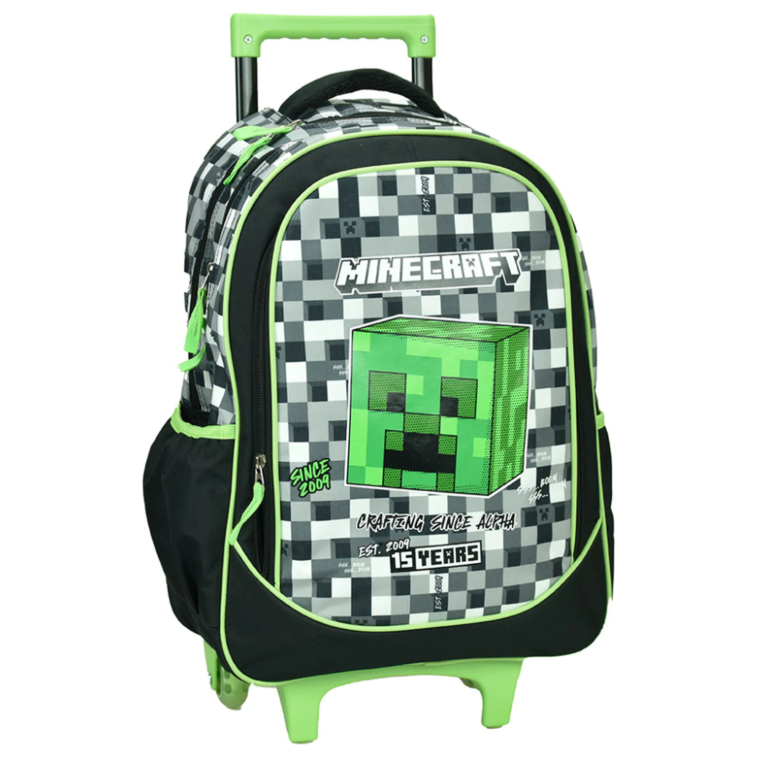 Minecraft Gray Stone Wheeled School Bag, Bag 46 cm product photo