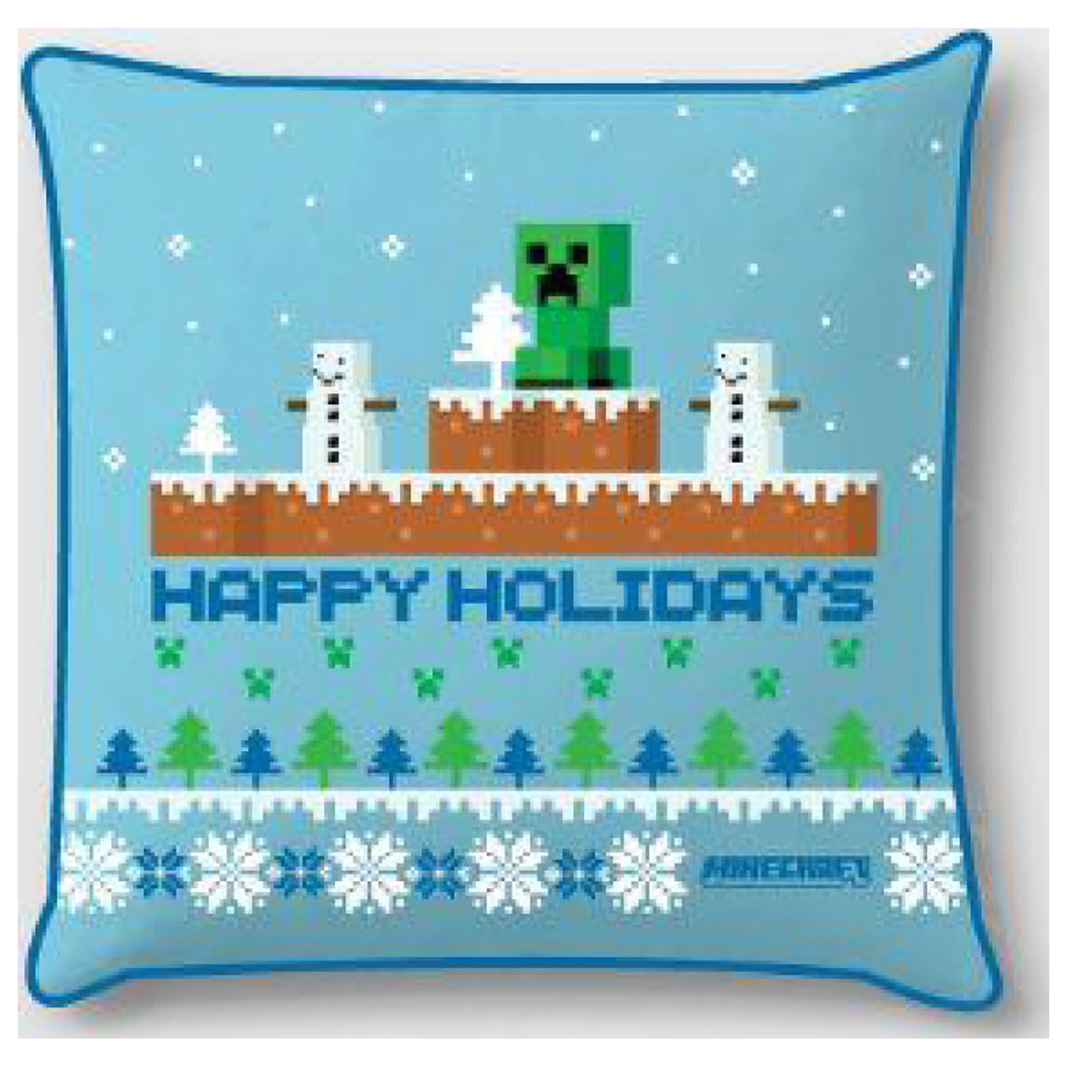 Minecraft Happy Holidays Christmas Pillow Case product photo