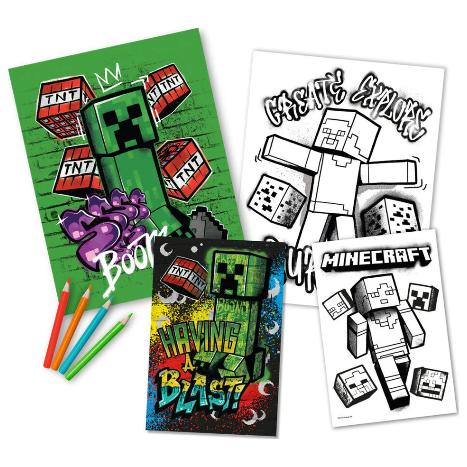 Minecraft Having a Blast coloring set with stickers product photo