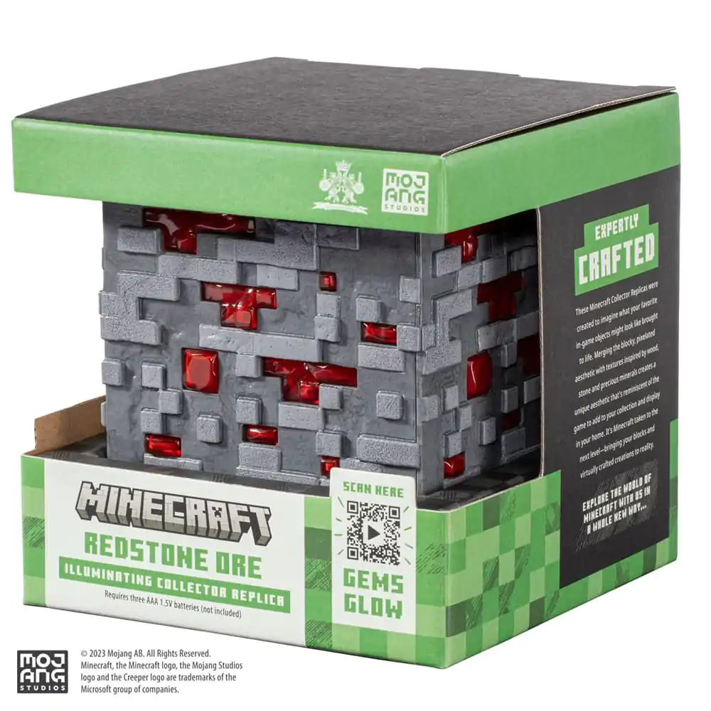 Minecraft Replica Illuminating Redstone Ore Cube 10 cm product photo