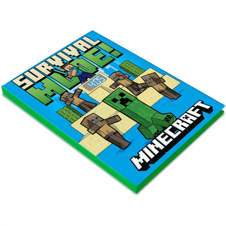 Minecraft Notebook with led clock termékfotó