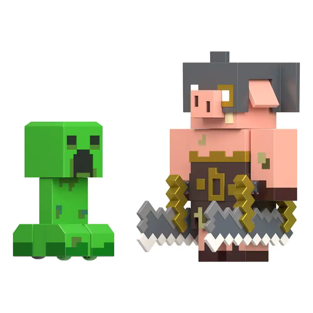 Minecraft Legends Action Figure 2-Pack Creeper vs Piglin Bruiser 8 cm product photo