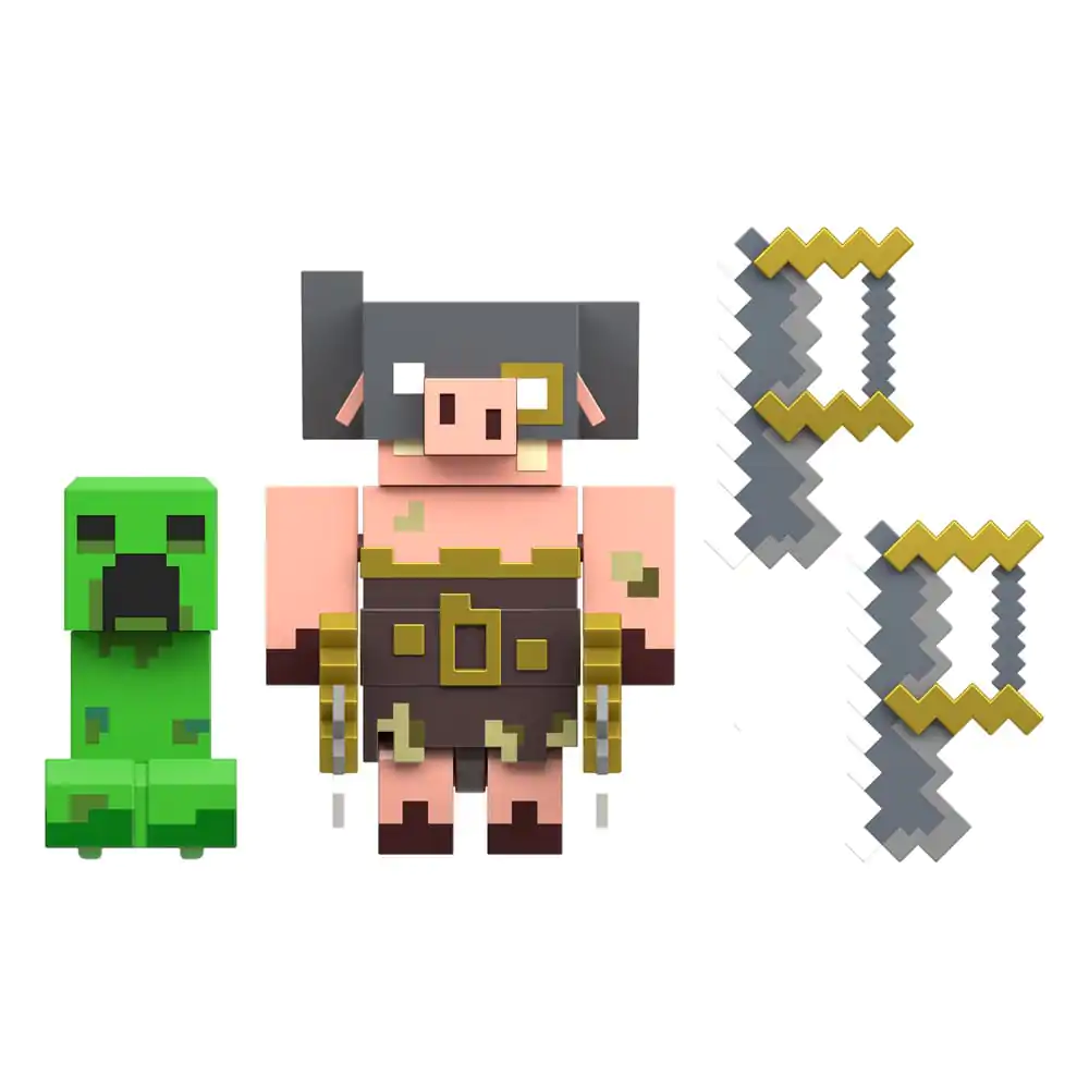 Minecraft Legends Action Figure 2-Pack Creeper vs Piglin Bruiser 8 cm product photo