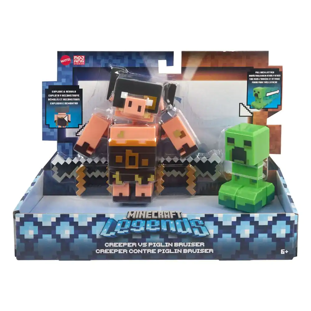 Minecraft Legends Action Figure 2-Pack Creeper vs Piglin Bruiser 8 cm product photo