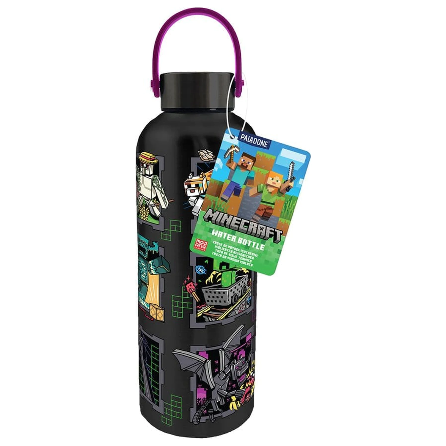 Minecraft Mascots Metal Water Bottle with Carry Loop product photo
