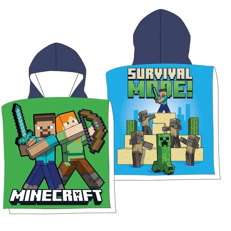 Minecraft microfibre poncho beach towel product photo