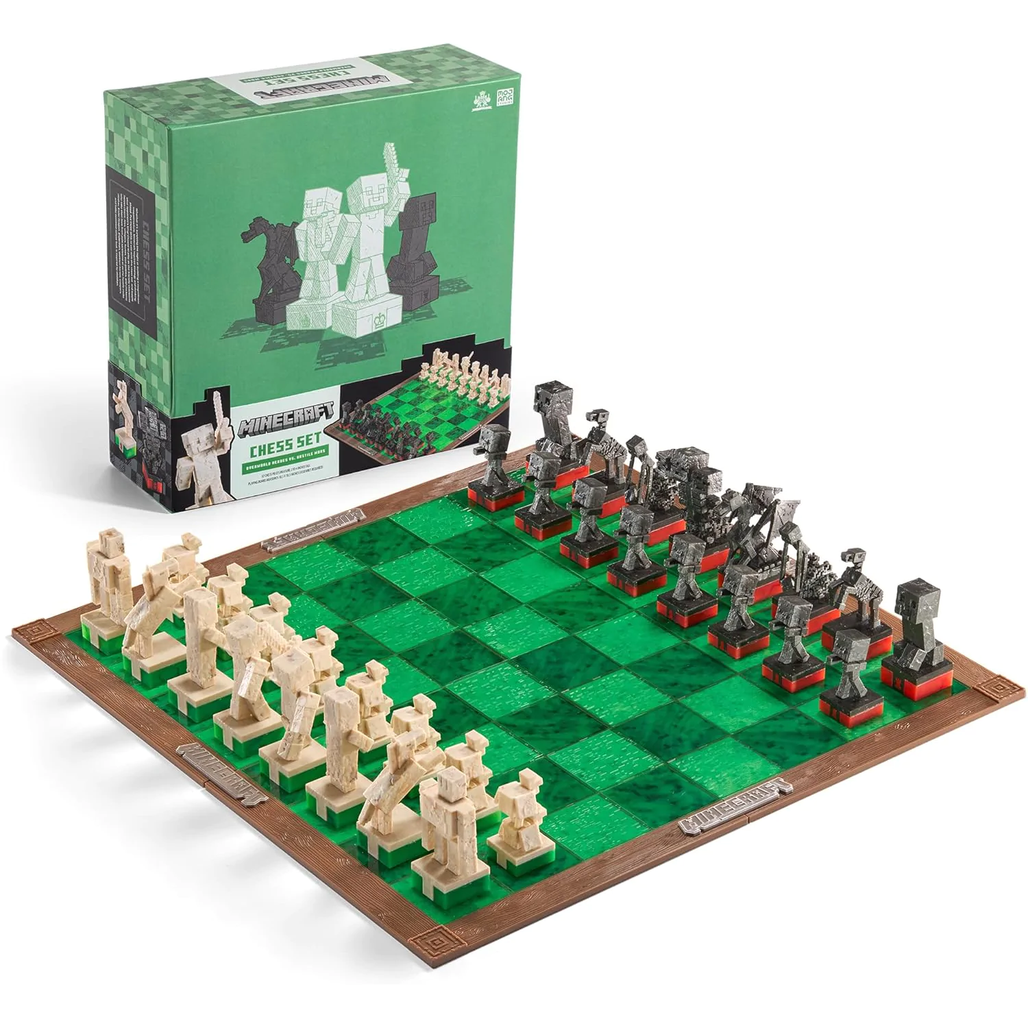 Minecraft Chess Set Overworld Heroes vs. Hostile Mobs product photo