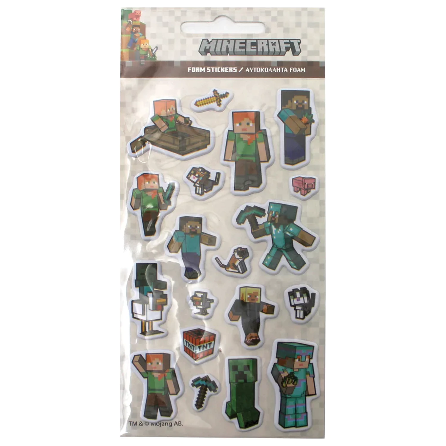 Minecraft Pixel Pals Puffy Sponge Sticker Set product photo