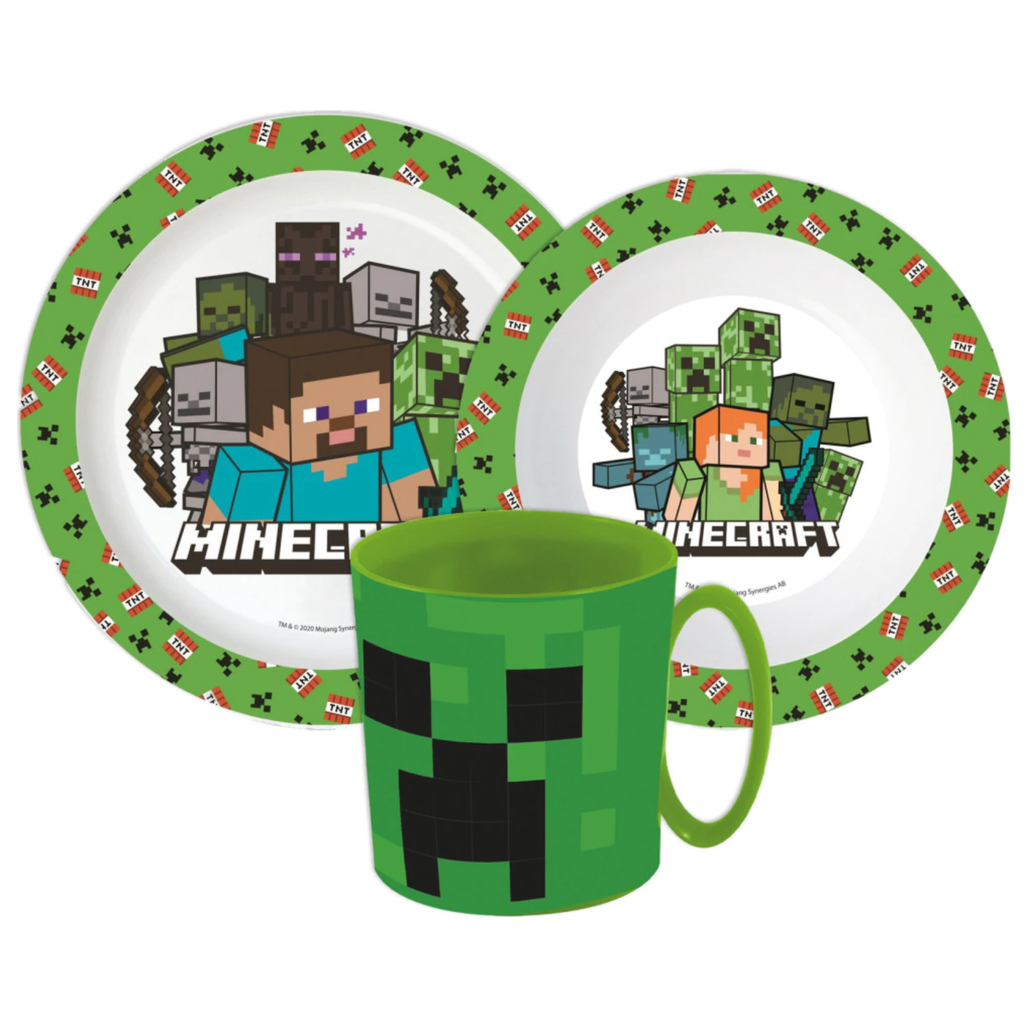 Minecraft Pixelcraft Dinnerware Set, Micro Plastic Set with Mug product photo