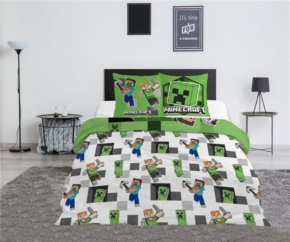 Minecraft policotton duvet cover bed 135cm product photo