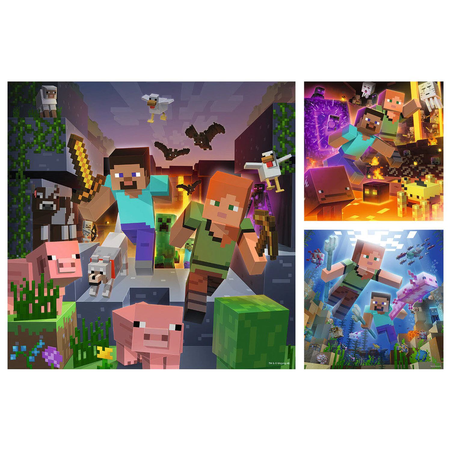 Minecraft puzzle 3x49pcs product photo