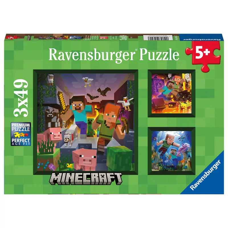 Minecraft puzzle 3x49pcs product photo