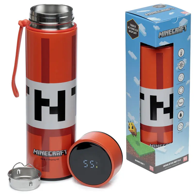 Minecraft thermos stainless steel bottle with thermometer 450ml termékfotó