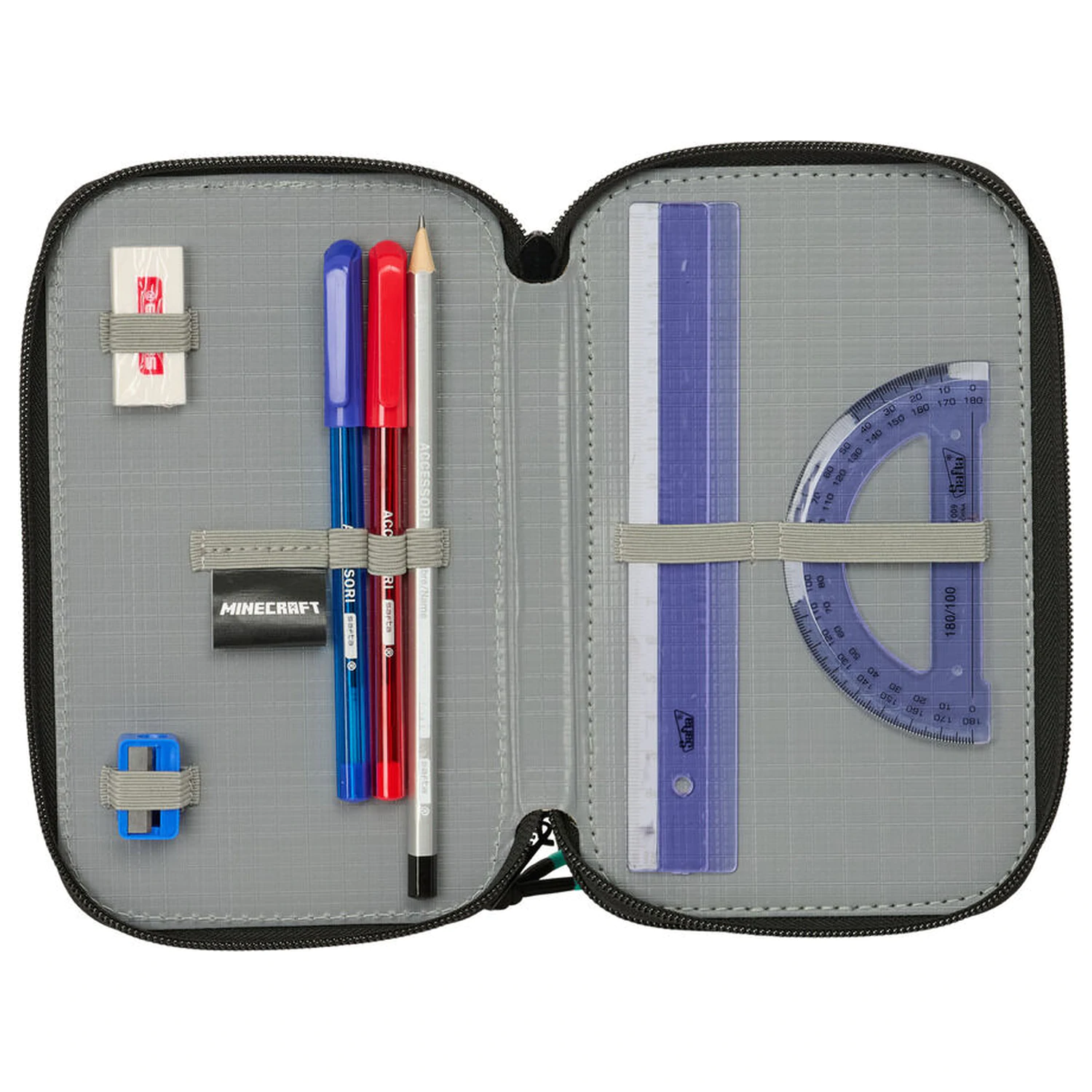 Minecraft Screen triple pencil case 37pcs product photo