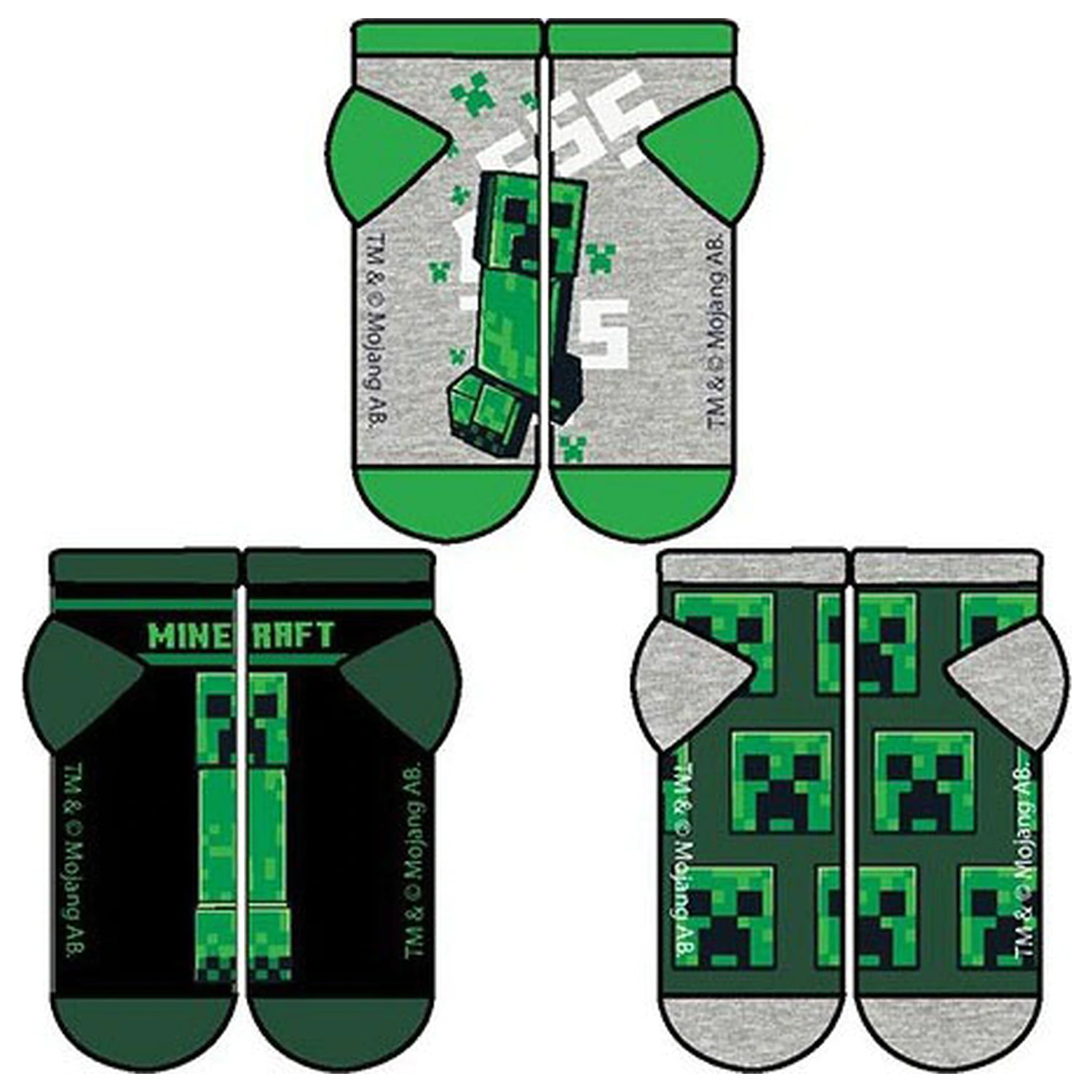 Minecraft Sneaky Blocks Kids Secret Socks 27/30 product photo