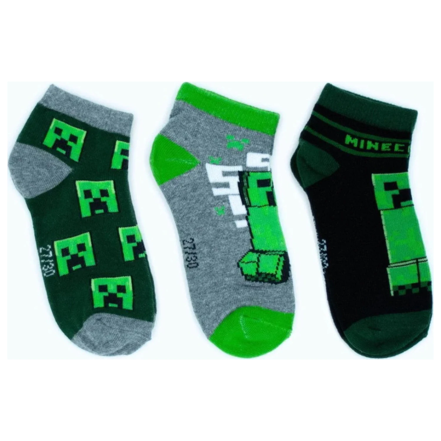 Minecraft Sneaky Blocks Kids' Secret Socks 31/34 product photo