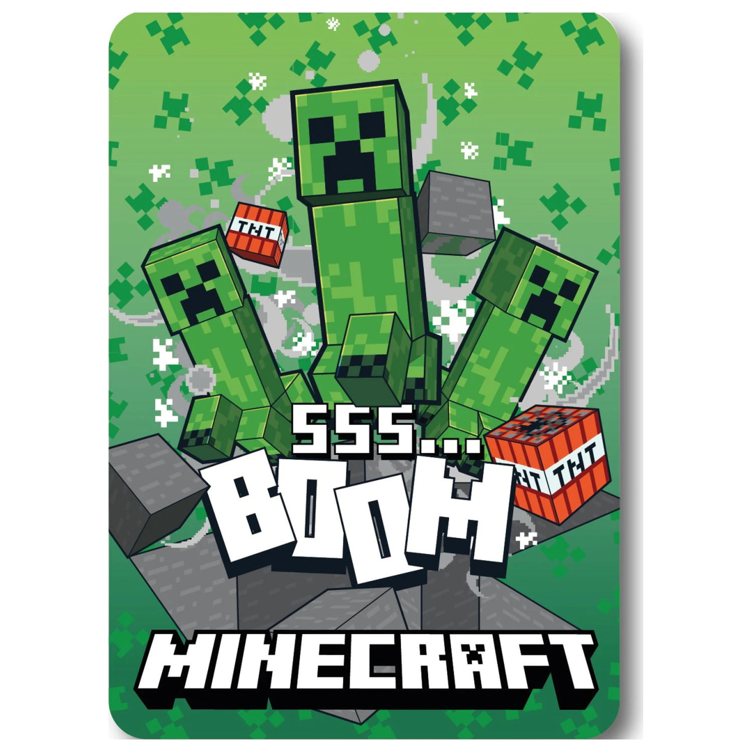 Minecraft SSS Boom fleece blanket product photo