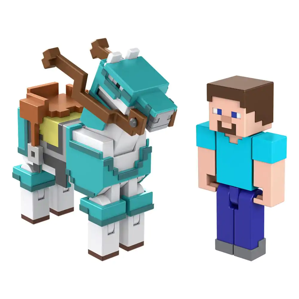 Minecraft Action Figure 2-Pack Steve &amp; Armored Horse 8 cm product photo