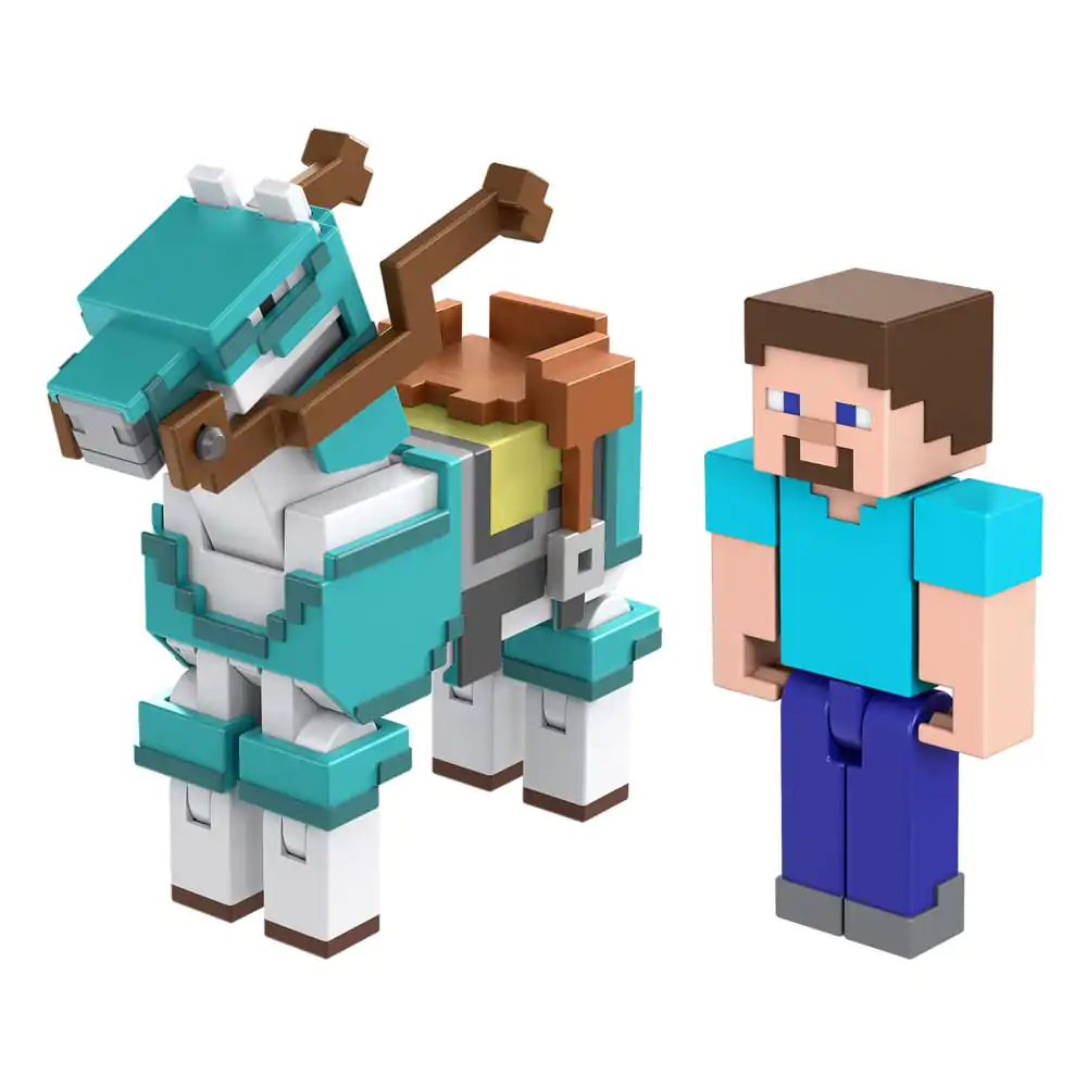 Minecraft Action Figure 2-Pack Steve &amp; Armored Horse 8 cm product photo