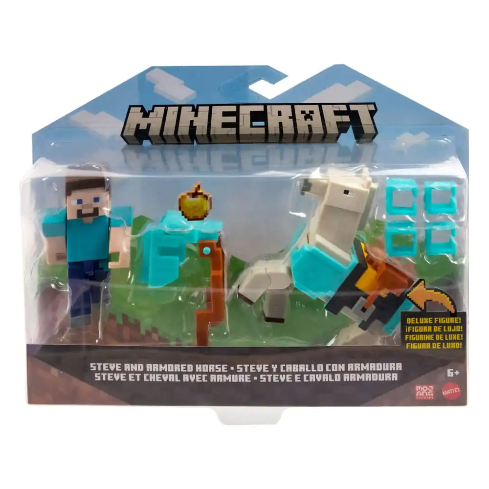 Minecraft Action Figure 2-Pack Steve &amp; Armored Horse 8 cm product photo