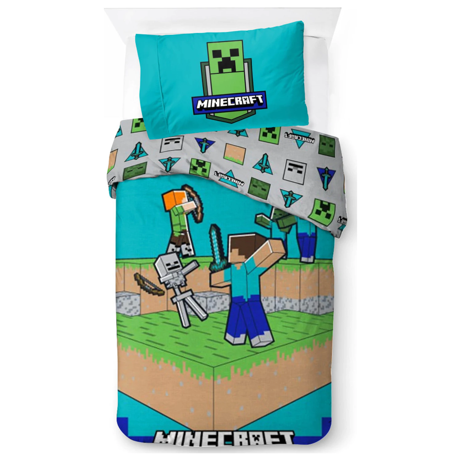 Minecraft The Fight Is On Duvet Cover product photo