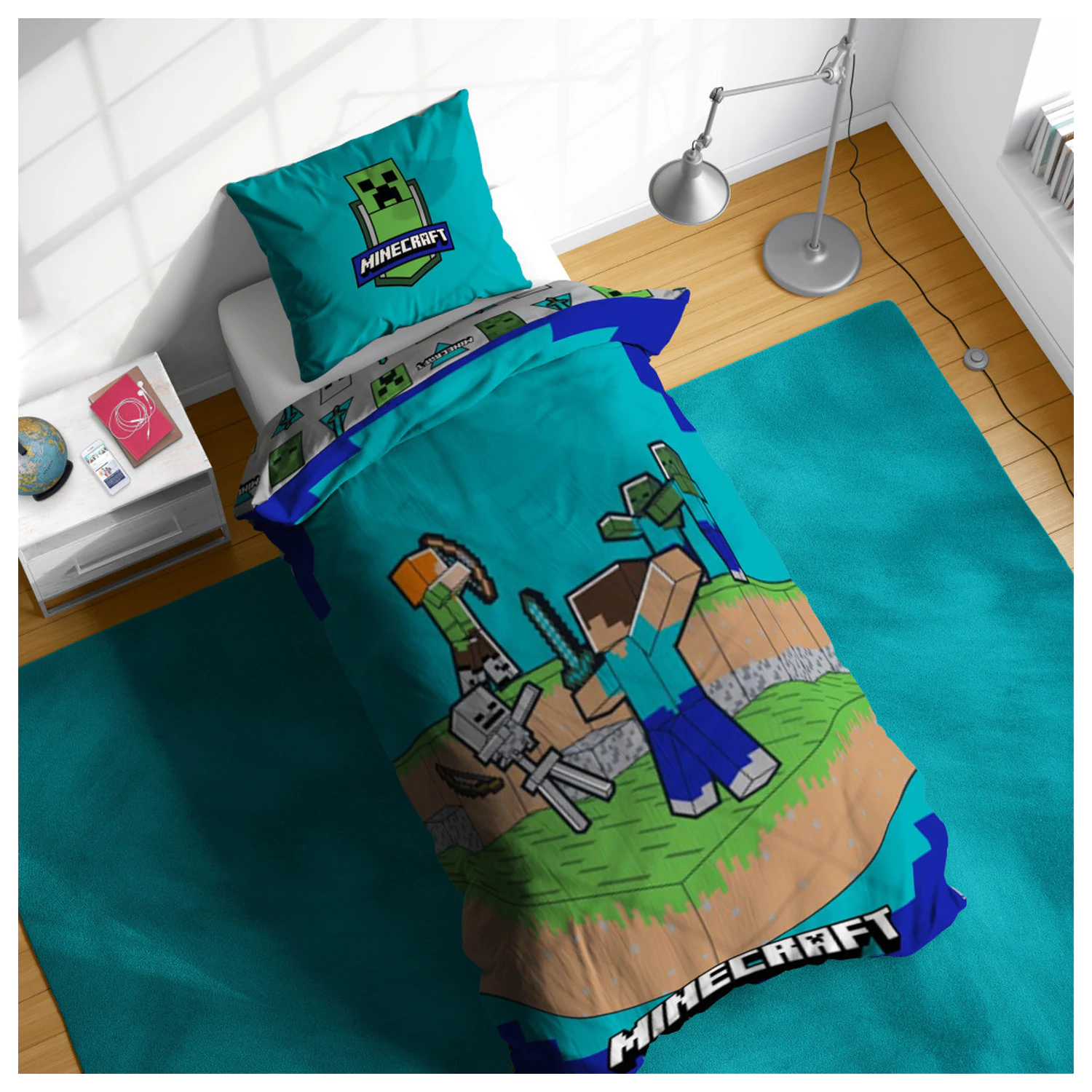 Minecraft The Fight Is On Duvet Cover product photo