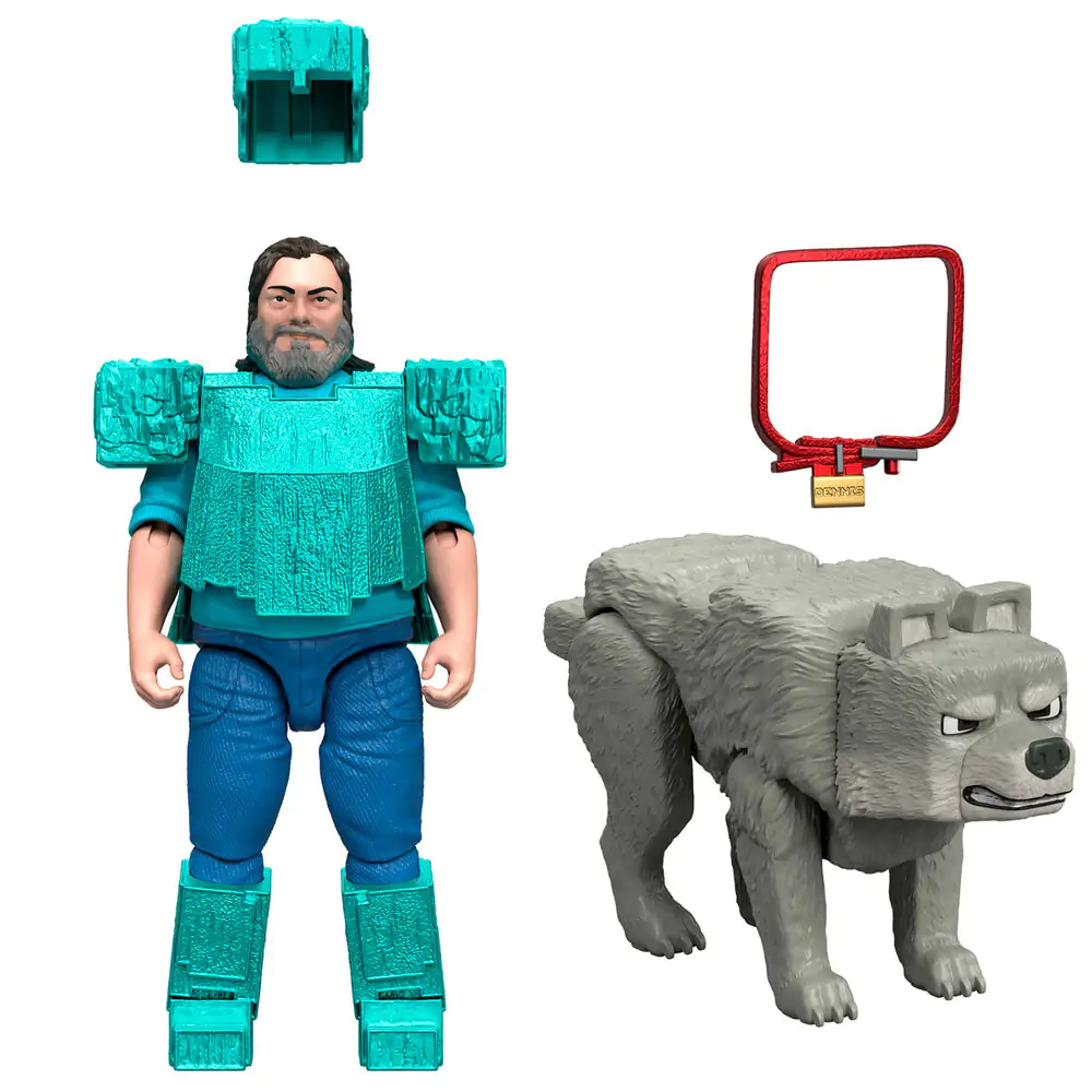 Minecraft The Movie Steve & Wolf set 2 figures product photo