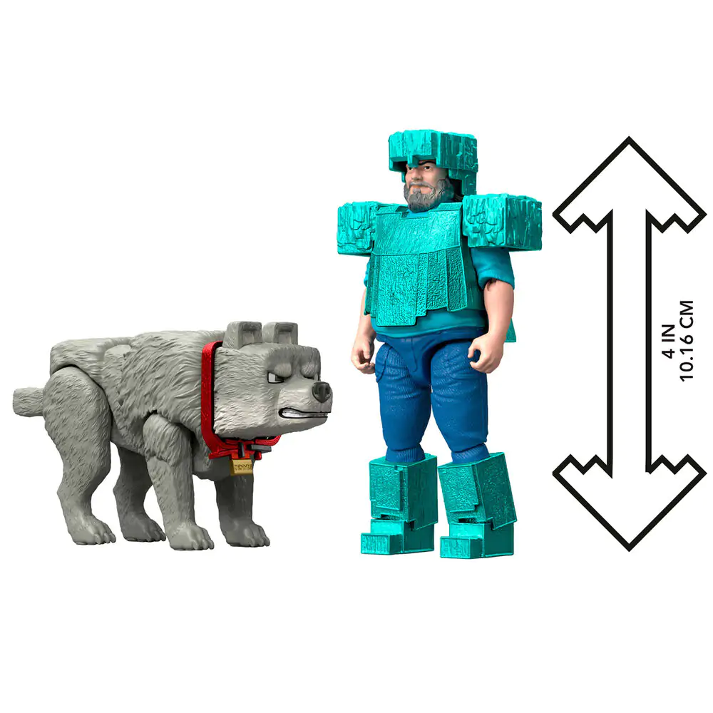 Minecraft The Movie Steve & Wolf set 2 figures product photo