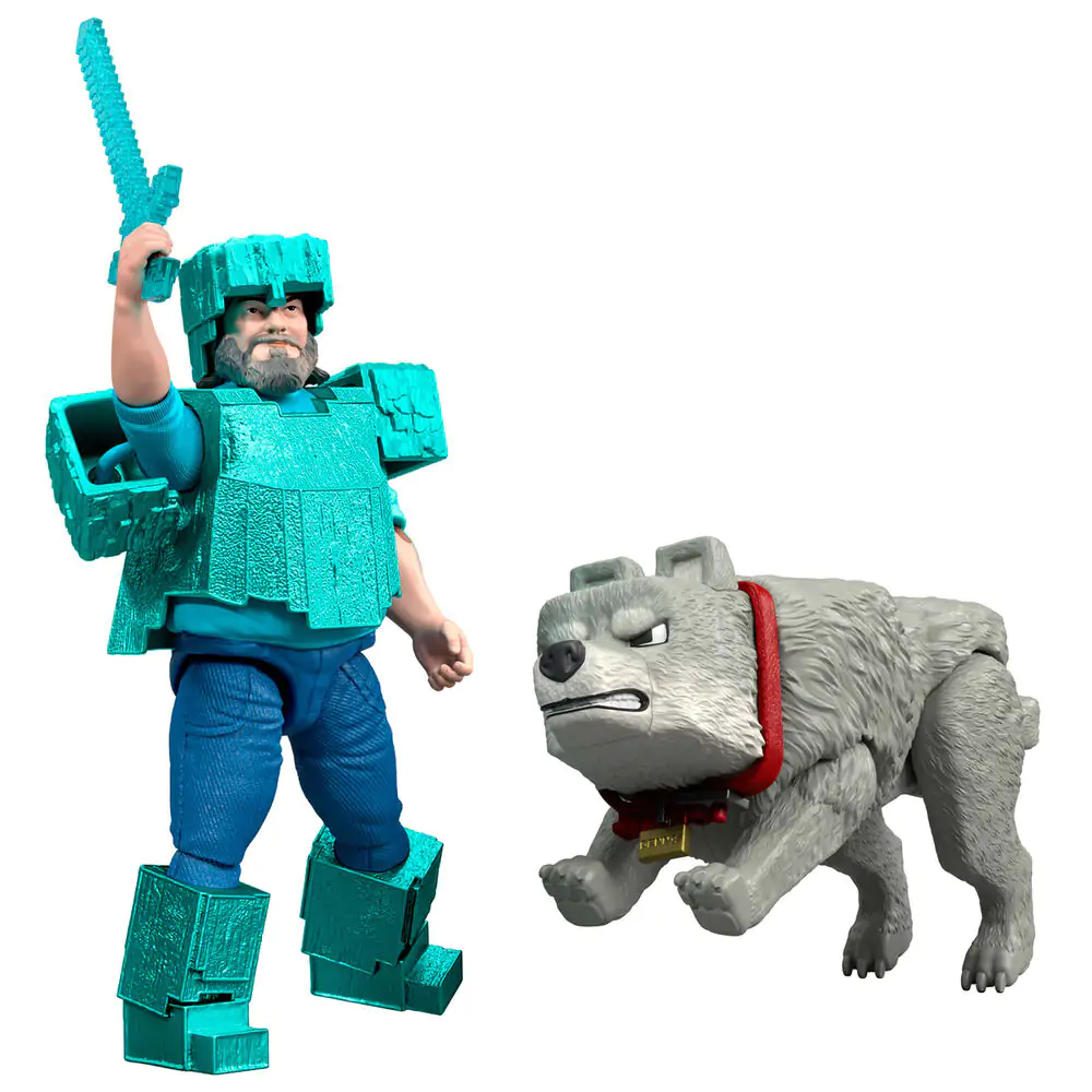 Minecraft The Movie Steve & Wolf set 2 figures product photo