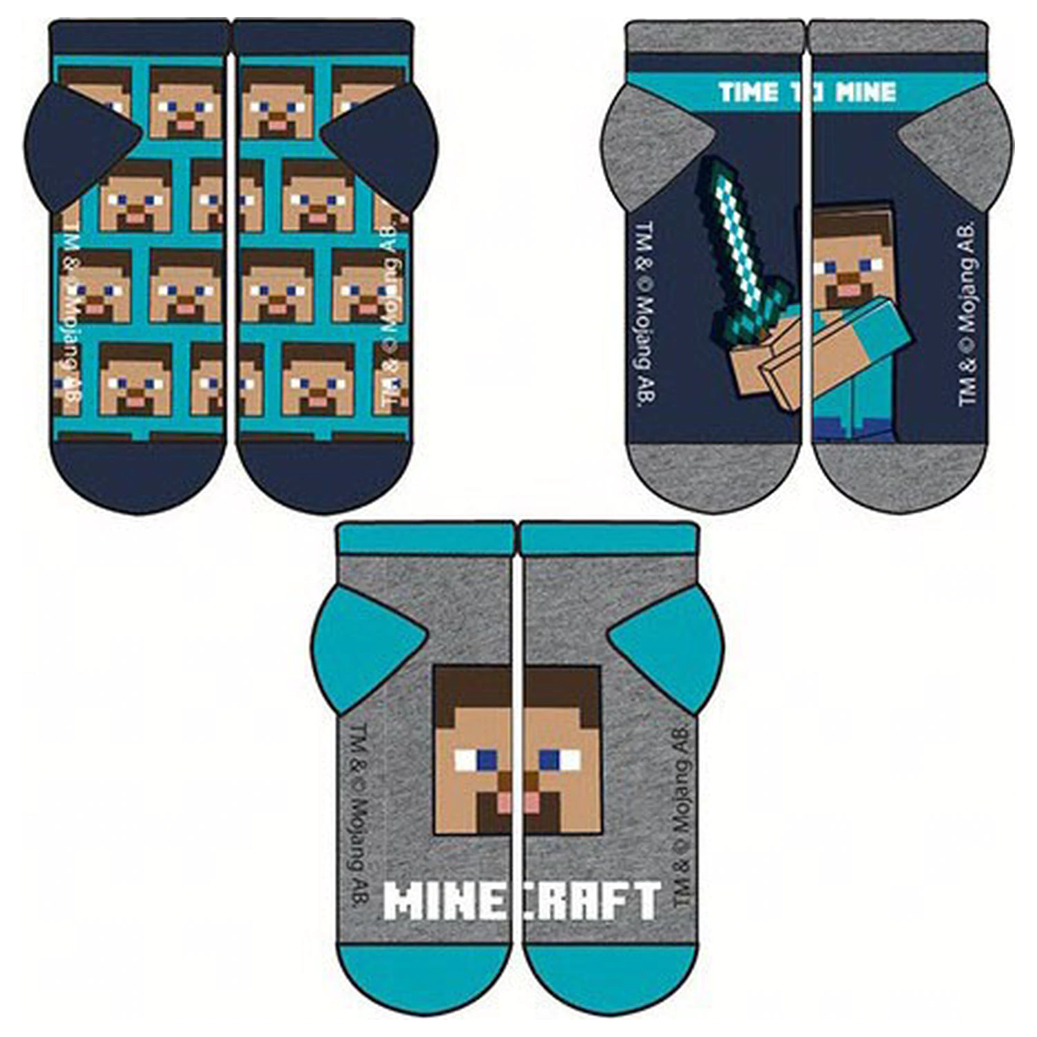 Minecraft Time kids secret socks 23/26 product photo