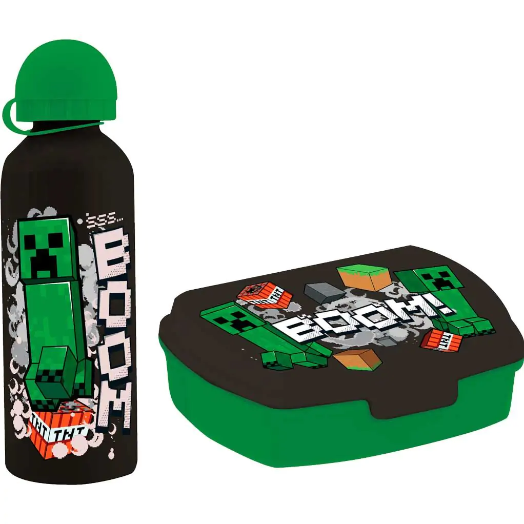 Minecraft lunch box + aluminium bottle set 500ml termékfotó