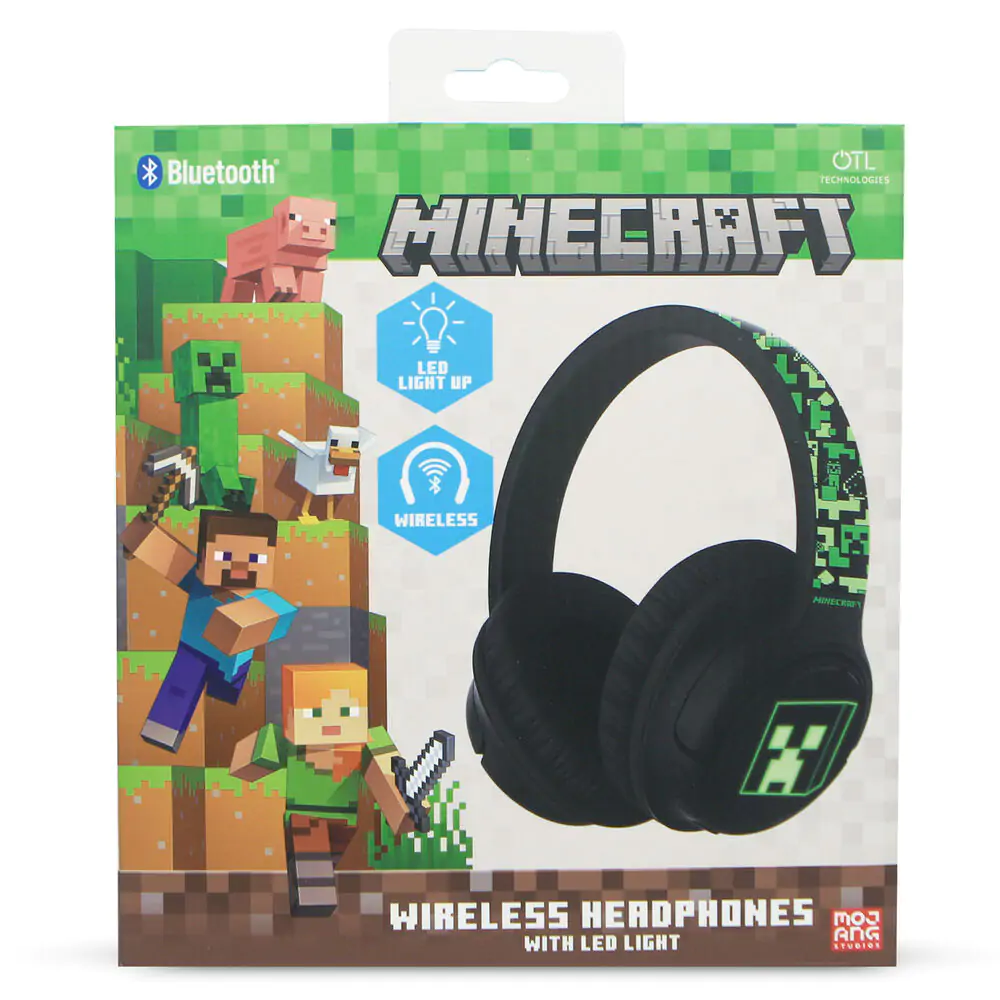 Minecraft wireless LED headphones product photo