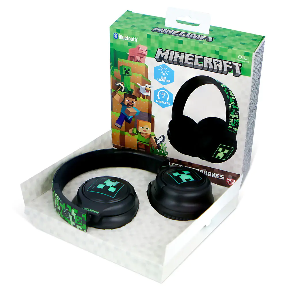 Minecraft wireless LED headphones product photo