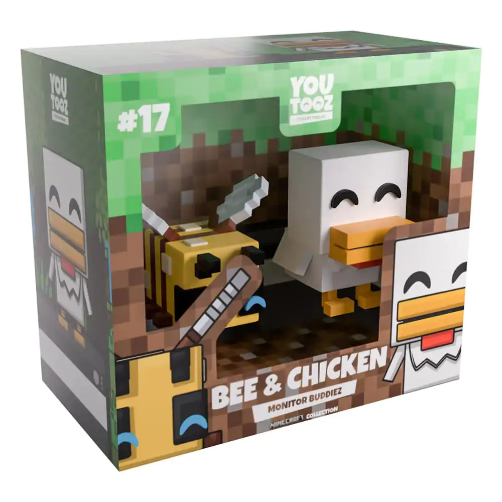 Minecraft Vinyl Figures Bee and Chicken Monitor Buddiez product photo