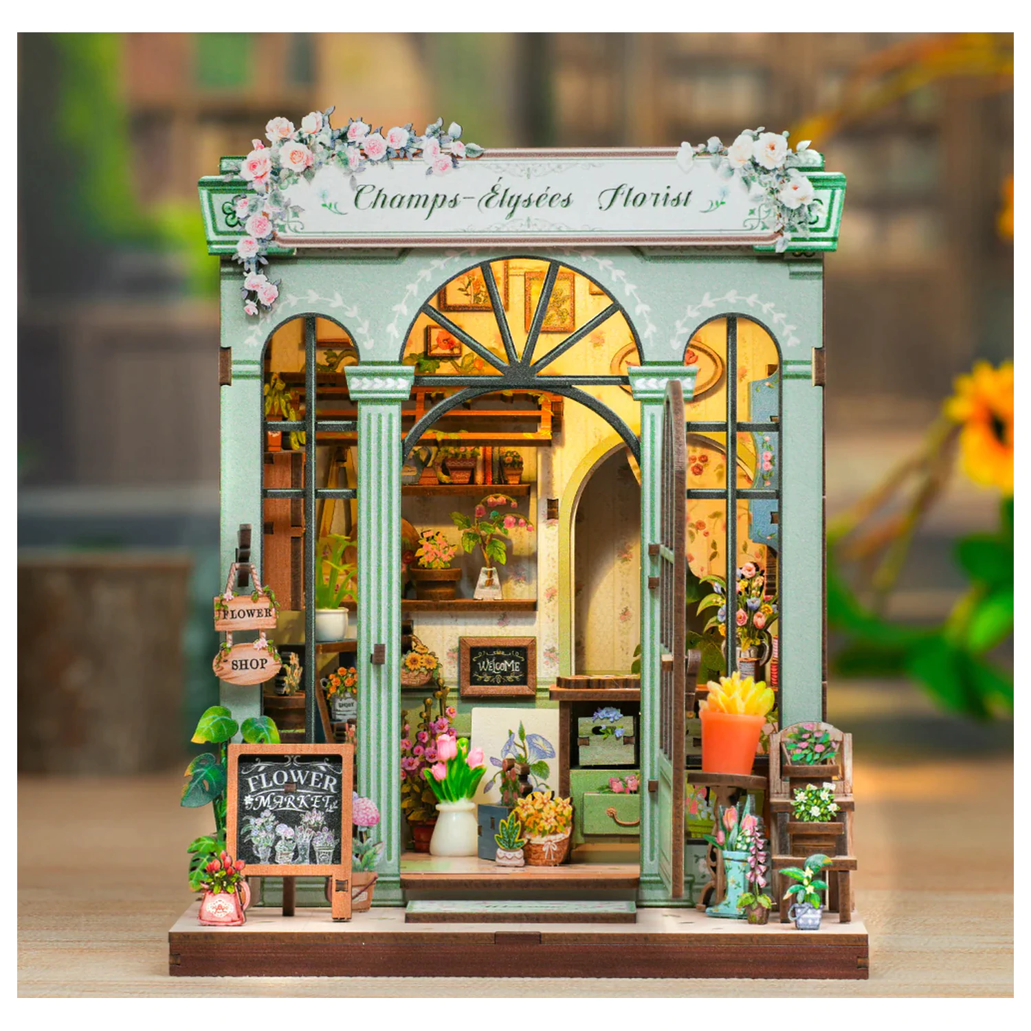 Miniature House DIY Champs-Élysées Florist 199pc + LED Light construction set product photo
