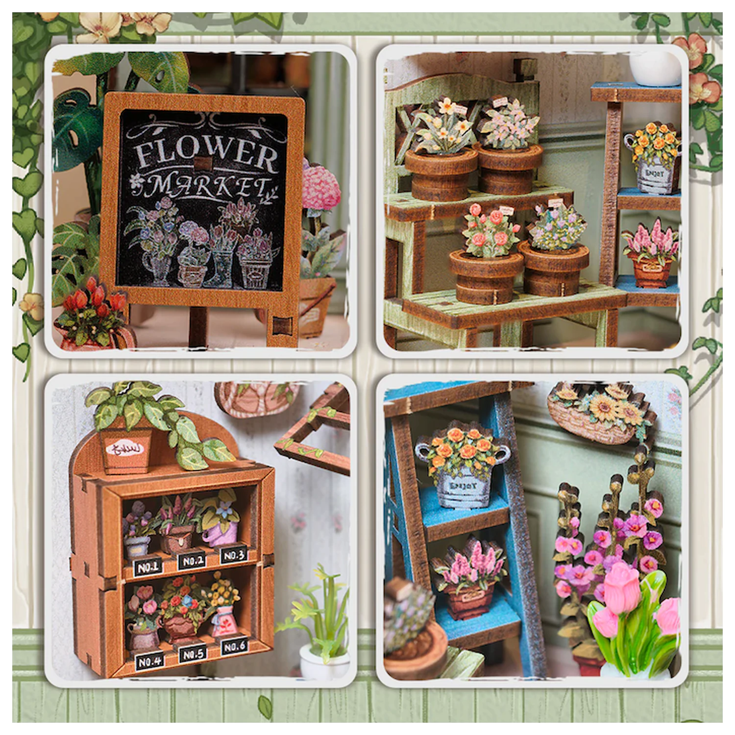 Miniature House DIY Champs-Élysées Florist 199pc + LED Light construction set product photo