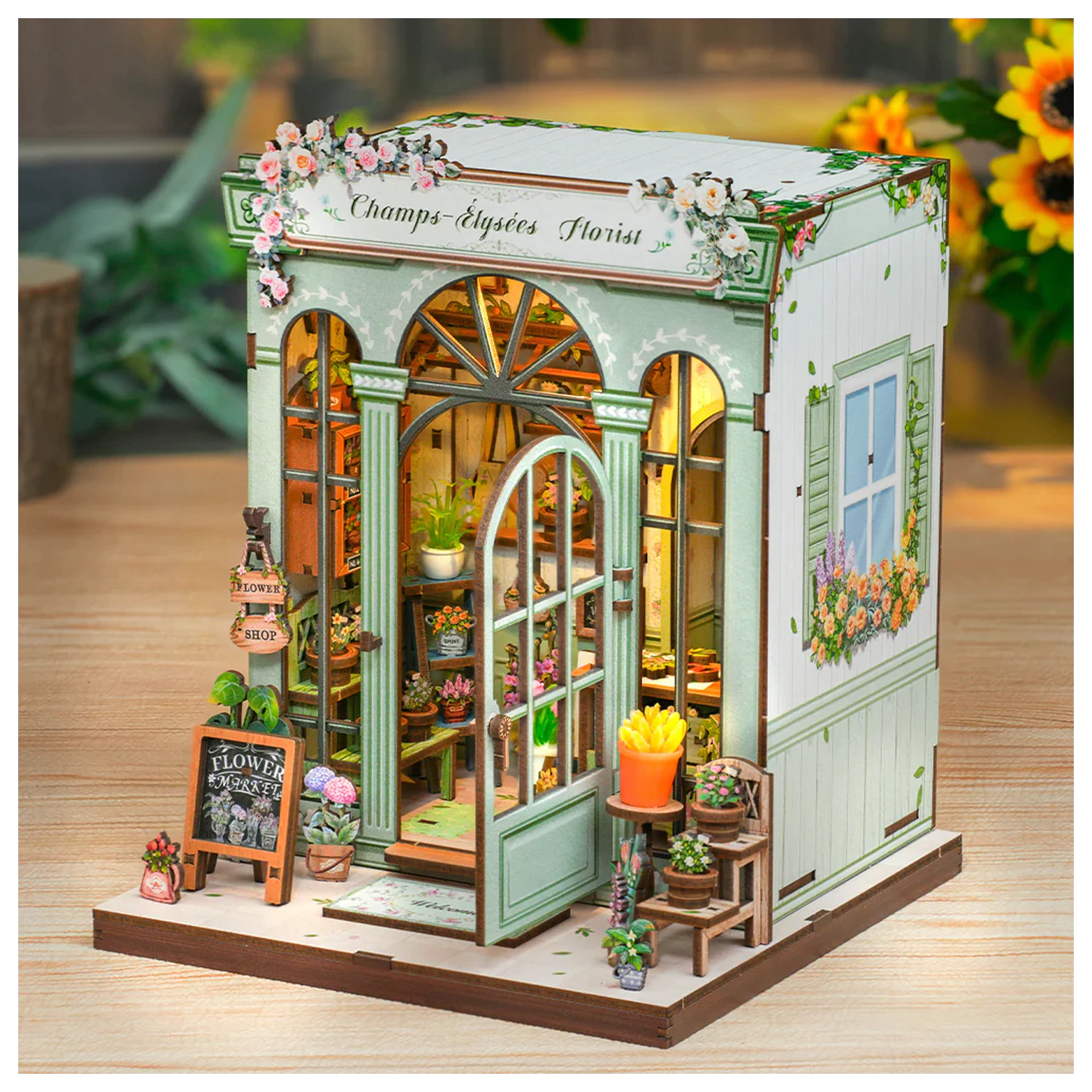 Miniature House DIY Champs-Élysées Florist 199pc + LED Light construction set product photo