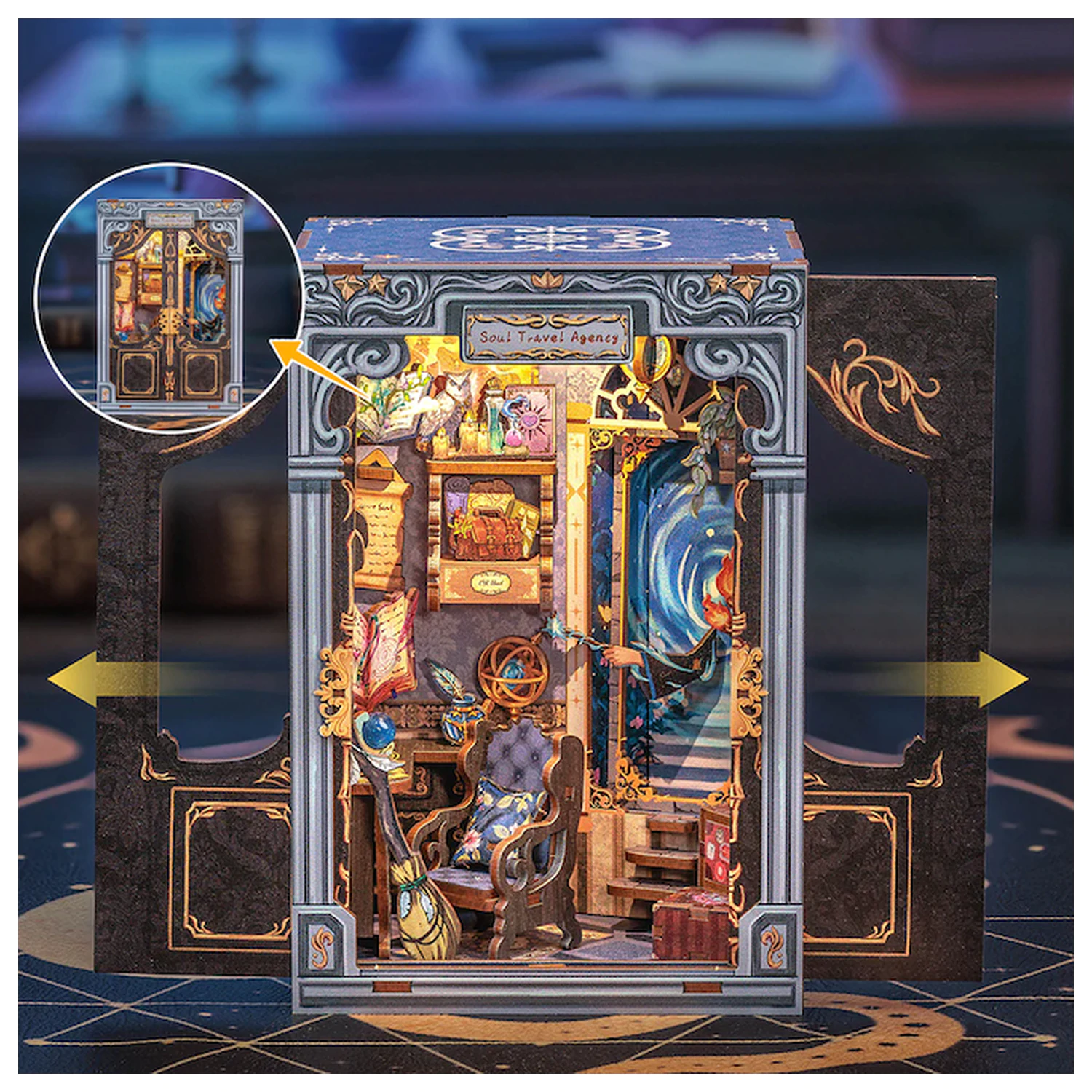 MINIATURE HOUSE DIY Soul Travel Agency 97pc + LED Light construction set product photo