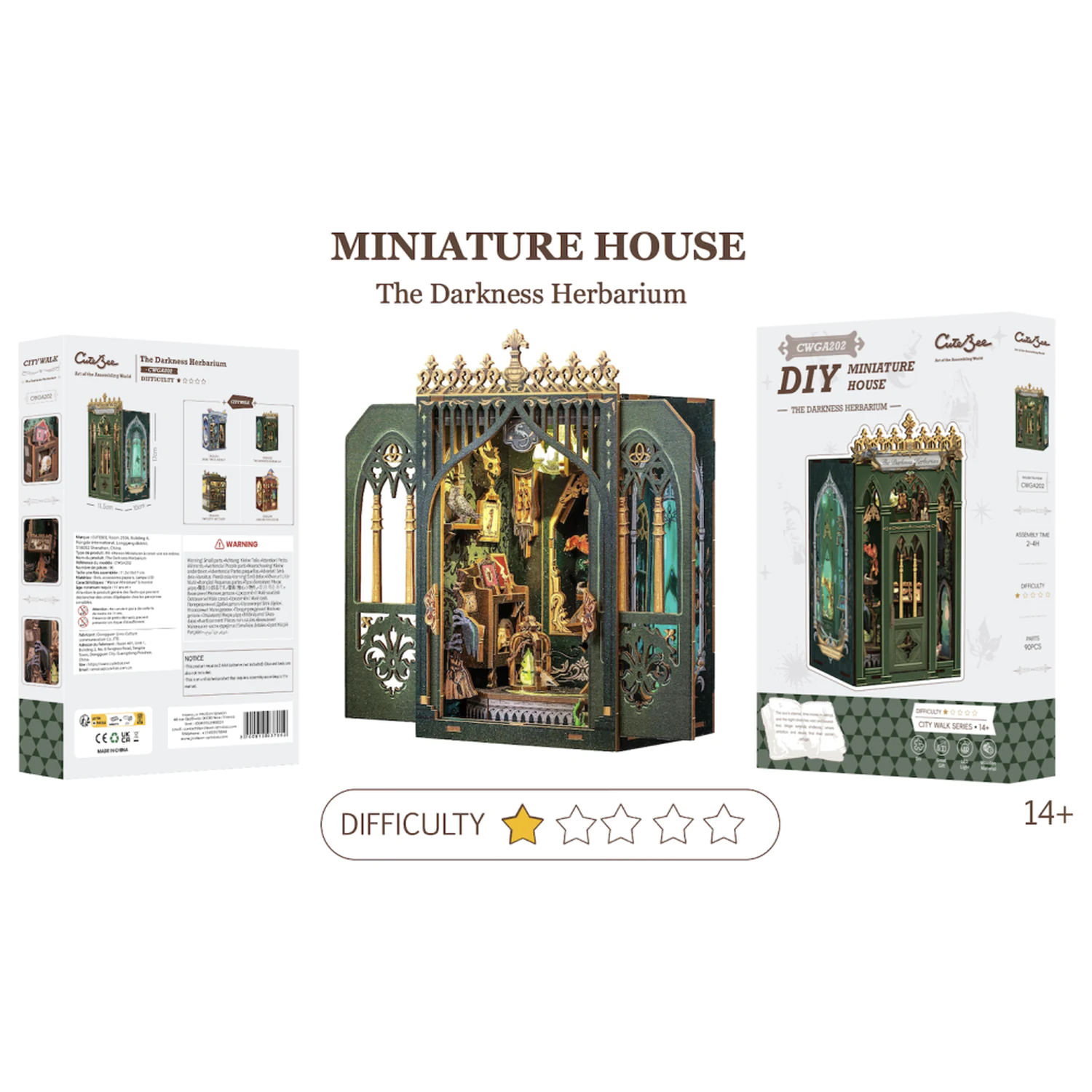 MINIATURE HOUSE DIY The Darkness Herbarium 90 pc + LED Light construction set product photo