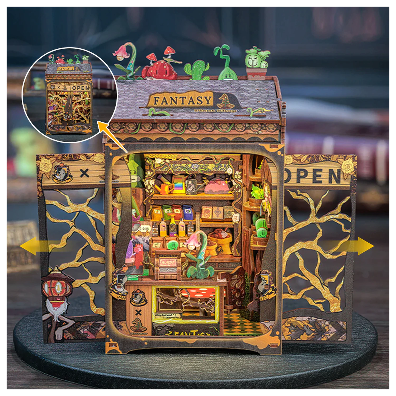 MINIATURE HOUSE DIY Fantasy Plant Shop 146pc + LED Light construction set product photo