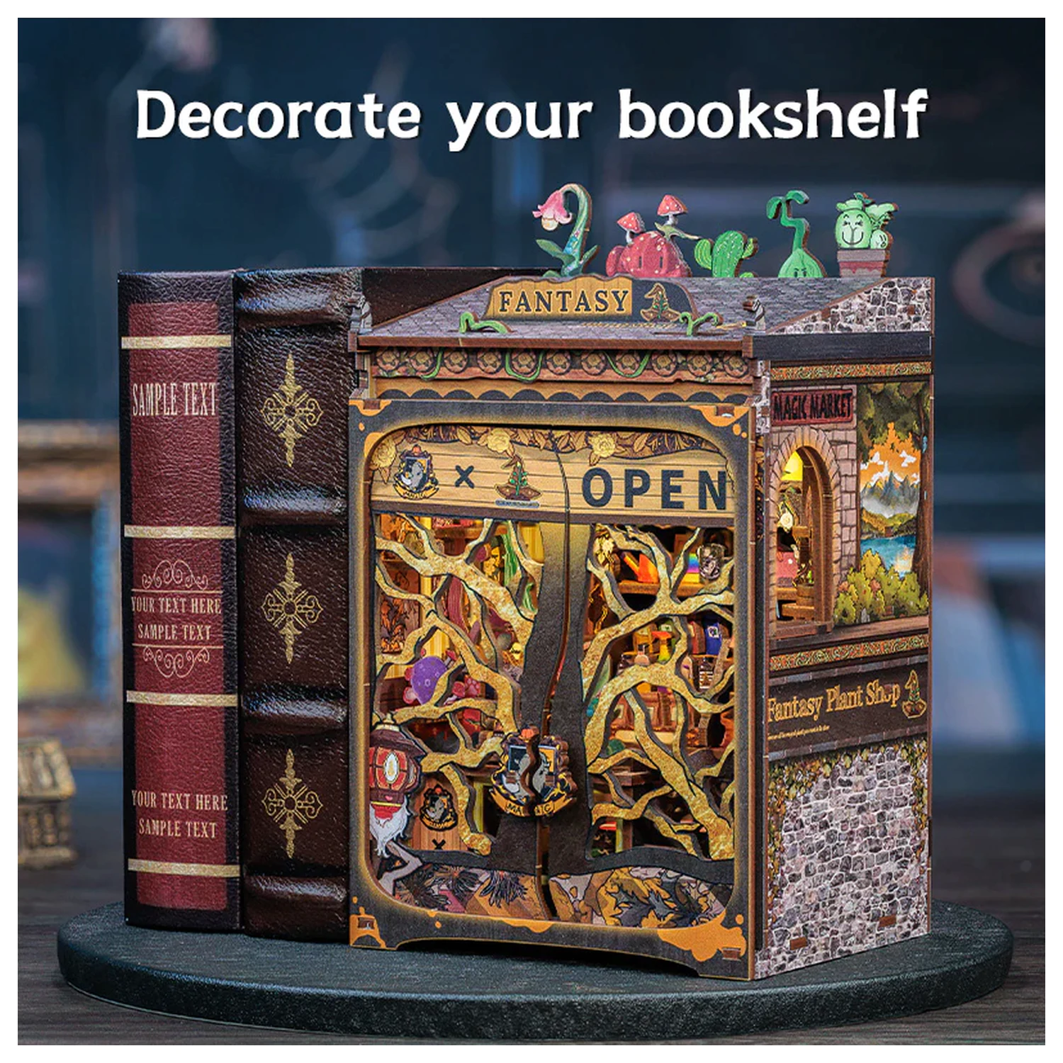 MINIATURE HOUSE DIY Fantasy Plant Shop 146pc + LED Light construction set product photo