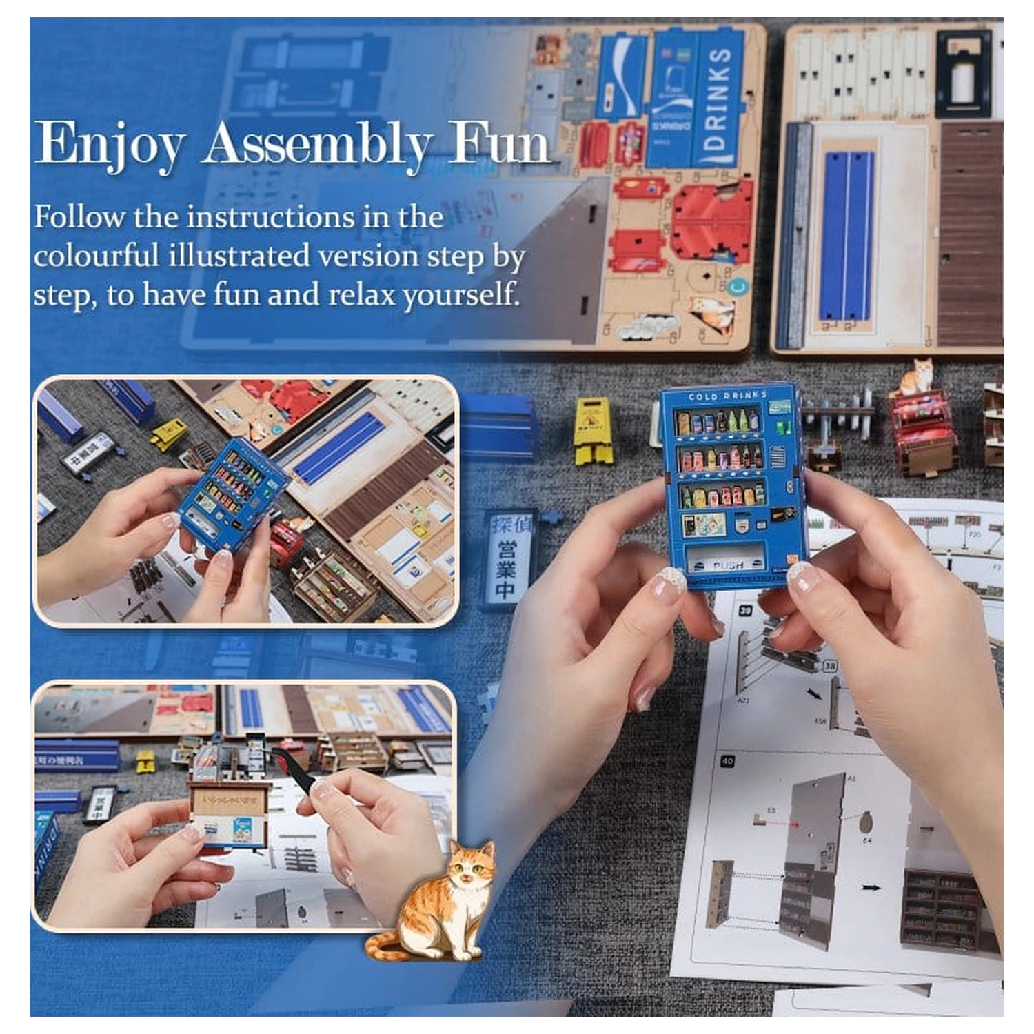 Miniature House Model Kit Beika-cho Convenience Store 22 x 15 cm   product photo